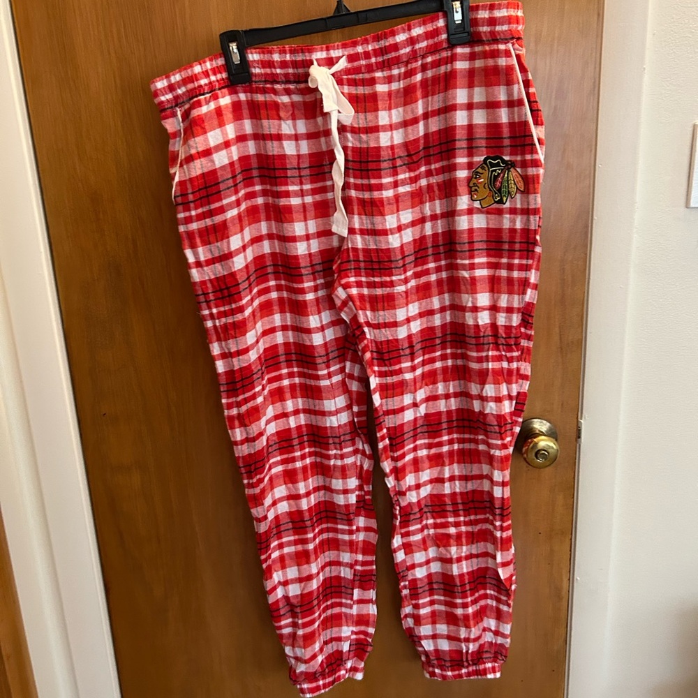 Chicago Blackhawks NHL Fanatics Red Plaid Pajama Pants
